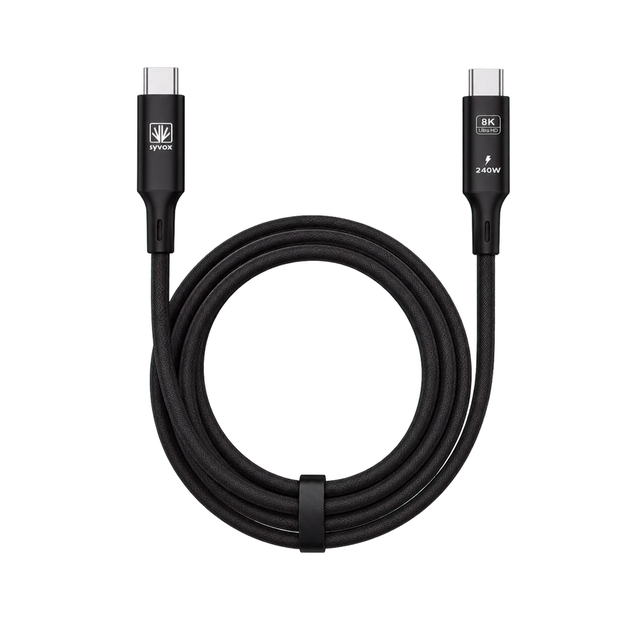 SYVOX Power 240W 40Gbps USB-C-kabel van gevlochten nylon