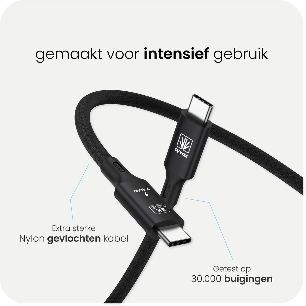 SYVOX Power 240W 40Gbps USB-C Cable — product photo 5 of 7