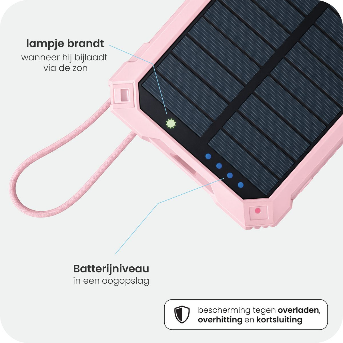 SYVOX Solar 10K Magnetic Powerbank — Pink — product photo 3 of 7