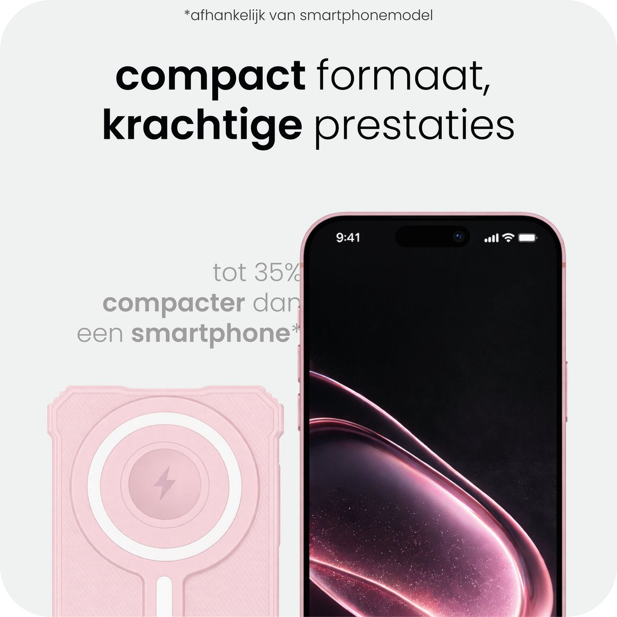 SYVOX Solar 10K Magnetic Powerbank — Pink — product photo 6 of 7