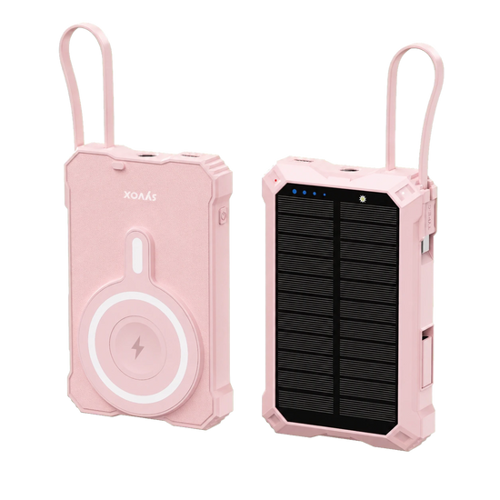 SYVOX Solar 10K magnetische powerbank roze